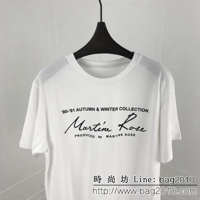 Martine ROSE INS超火款 19早春新款 簽名字母 情侶款短袖 ydi1563